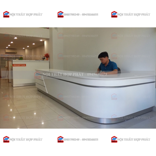 Quầy Lễ Tân Thấp QLTTG617 - Quầy Thu Ngân, Quầy Trung Tâm, Quầy Gỗ Công Nghiệp Hiện Đại